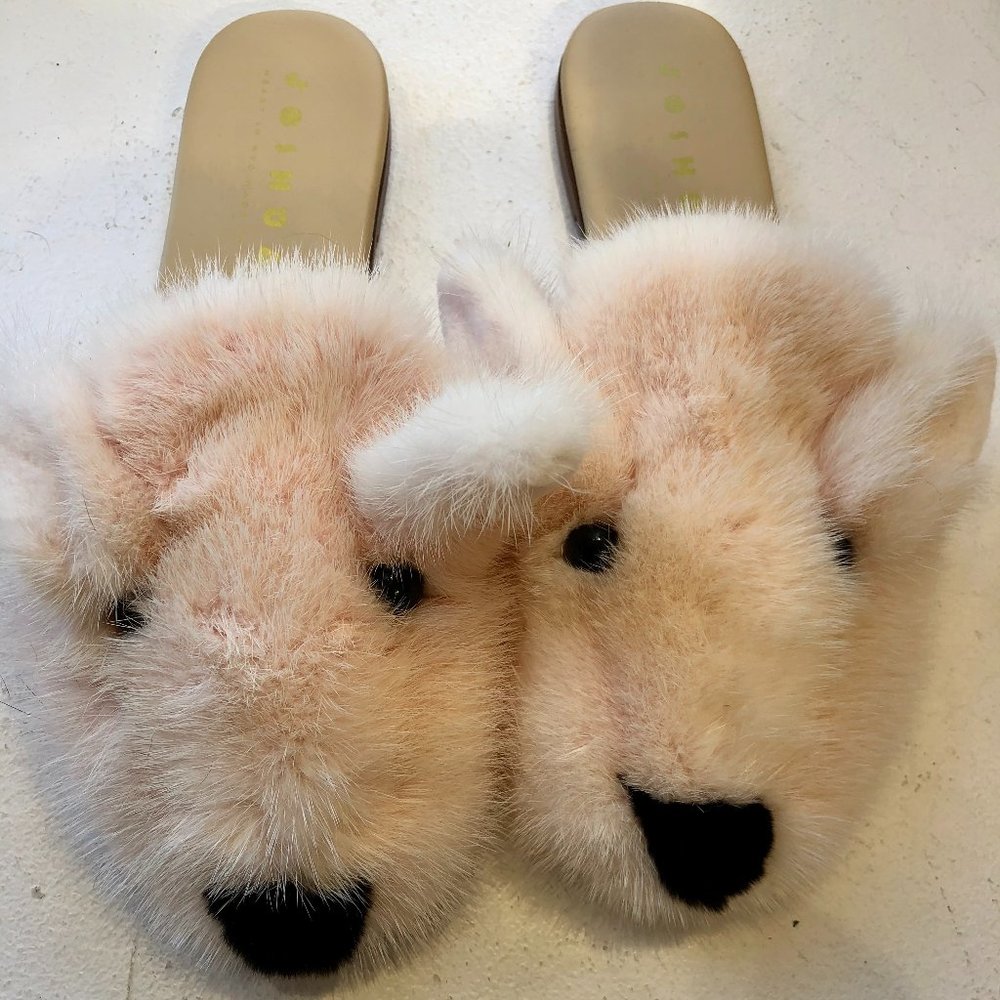 Vero Cuoio Mink Slides with Dog Face